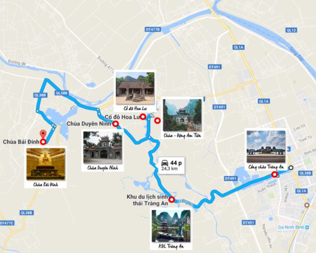 Tuyến du lịch thành phố Ninh Bình – Tràng An -  cố đô Hoa Lư – Chùa Bái Đính