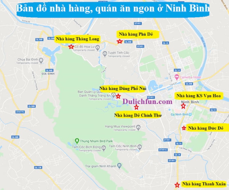 Bản đồ các nhà hàng ăn uống