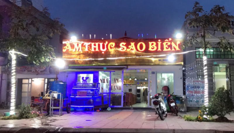Nhà hàng ẩm thực Sao Biển nằm tại trung tâm thị trấn Cô Tô